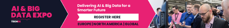 Ad for AI & Big Data Expo where attendees can learn about AI research agents and more.
